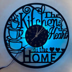 12-Inch Kitchen Decorative Clock Vinyl Record Design with LED Light, Lighted Wall Clock, Led Wall Clocks, Creative Home Decor & Coffee Bar Decoration, Decoration Items, Gift Ready, Perfect Gift for Party Birthday