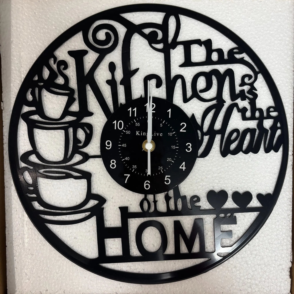 12-Inch Kitchen Decorative Clock Vinyl Record Design with LED Light, Lighted Wall Clock, Led Wall Clocks, Creative Home Decor & Coffee Bar Decoration, Decoration Items, Gift Ready, Perfect Gift for Party Birthday