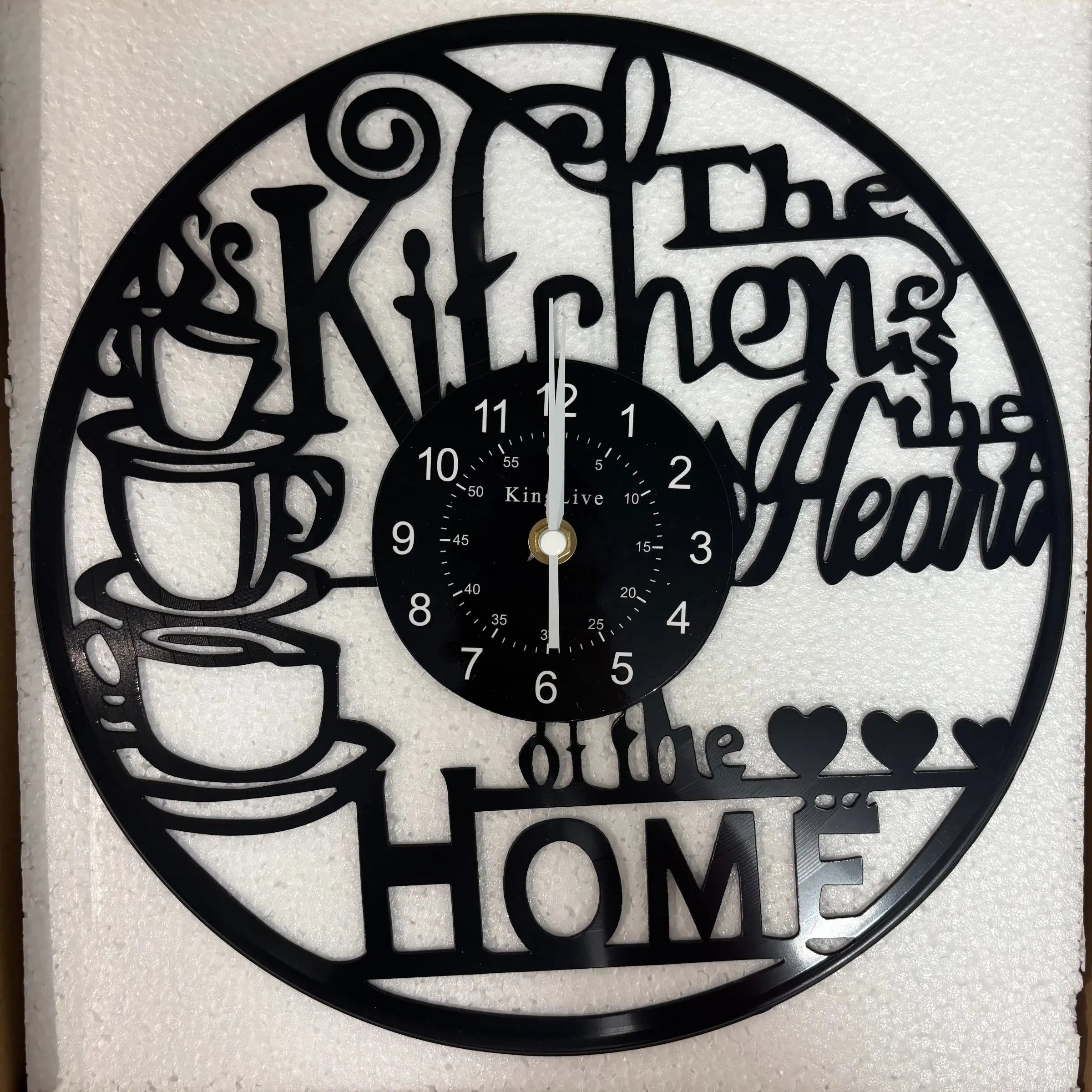 12-Inch Kitchen Decorative Clock Vinyl Record Design with LED Light, Lighted Wall Clock, Led Wall Clocks, Creative Home Decor & Coffee Bar Decoration, Decoration Items, Gift Ready, Perfect Gift for Party Birthday