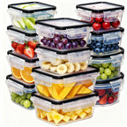 8 Pack Glass Food Storage Containers with Lids -Stackable Design for Kitchen Utensils Oven Microwave Freezer Dishwasher Kitchenware Lunch Compartment Airtight Meal Prep,Extra Large Storage,Summervibes Outdoorfun Reusable Kitchen Kitchen Utensils Summerwi