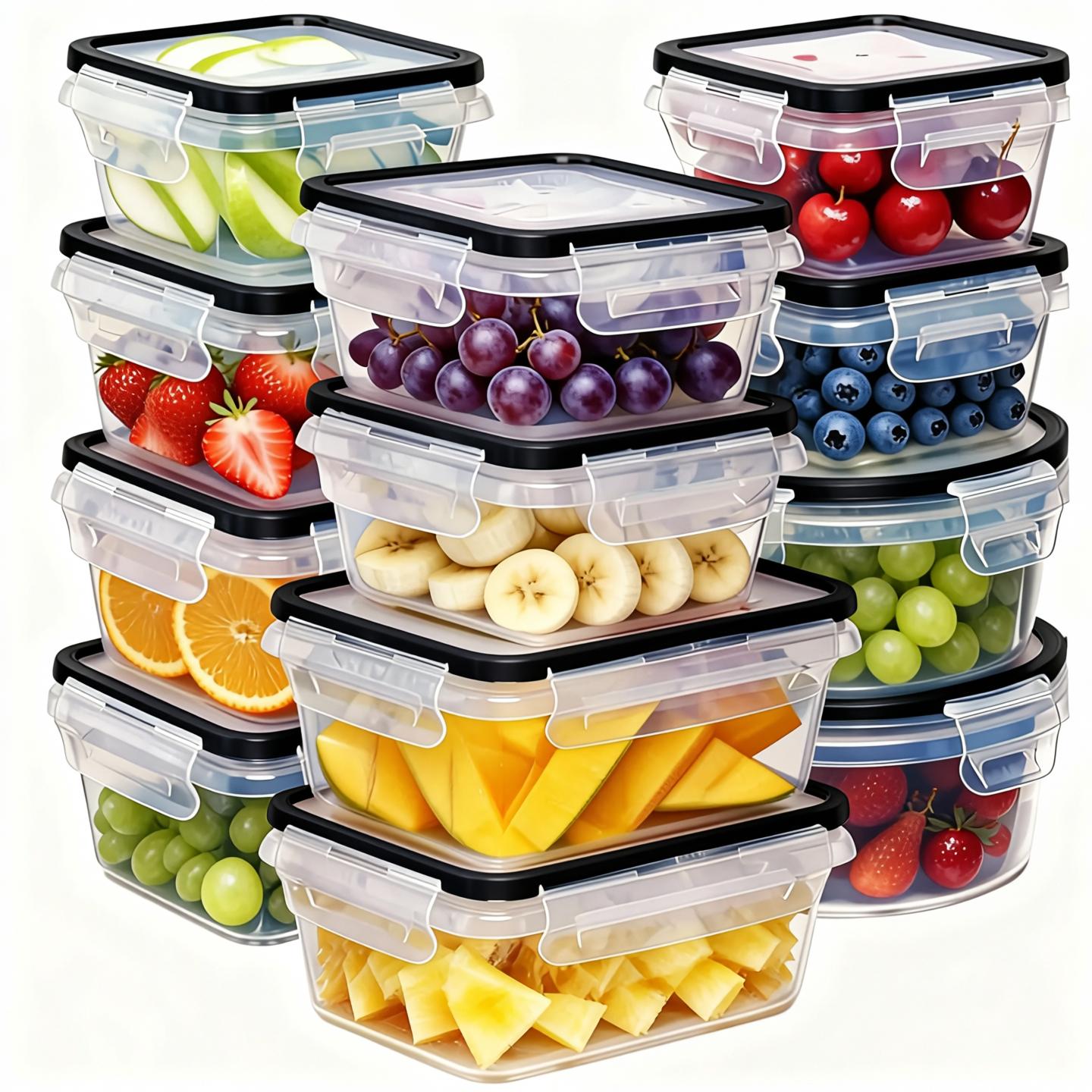 8 Pack Glass Food Storage Containers with Lids -Stackable Design for Kitchen Utensils Oven Microwave Freezer Dishwasher Kitchenware Lunch Compartment Airtight Meal Prep,Extra Large Storage,Summervibes Outdoorfun Reusable Kitchen Kitchen Utensils Summerwi