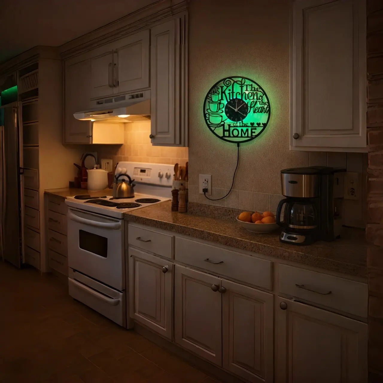 12-Inch Kitchen Decorative Clock Vinyl Record Design with LED Light, Lighted Wall Clock, Led Wall Clocks, Creative Home Decor & Coffee Bar Decoration, Decoration Items, Gift Ready, Perfect Gift for Party Birthday