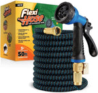 Avec Buse 8 Fonctions, 15,2 M – Tuyau D'Arrosage Extensible Léger, Flexible Sans Nœud, Raccords En Laiton Massif De 1,9 Cm Et Double Noyau En Latex