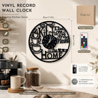 12-Inch Kitchen Decorative Clock Vinyl Record Design with LED Light, Lighted Wall Clock, Led Wall Clocks, Creative Home Decor & Coffee Bar Decoration, Decoration Items, Gift Ready, Perfect Gift for Party Birthday