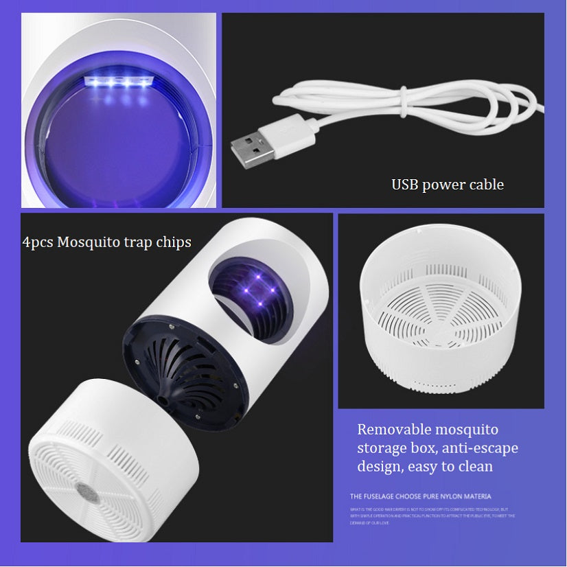 Ultra-Quiet UV Mosquito Trap - Safe for Babies & Pregnant Women, Effective Insect Killer with Photocatalytic Technology